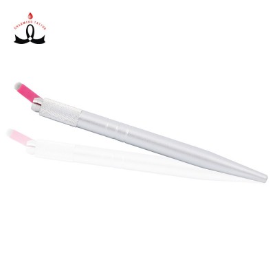 Lushcolor Silver Light Microblading Pen Eyebrow Manual Hand Tool Micro Needle Pen for Hairstroke or Shading